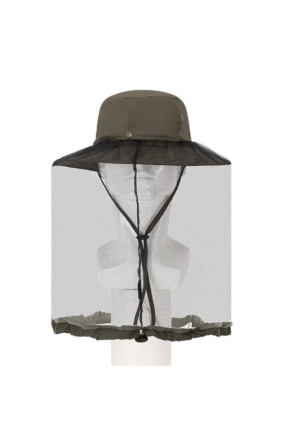 Mosquito Head Net Hat - Bug Cap UPF 50+ Sun Protection with Hidden Netting for Beekeeping Hiking Men & Women