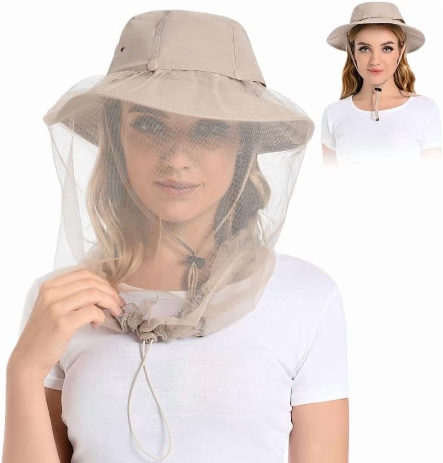 Mosquito Head Net Hat - Bug Cap UPF 50+ Sun Protection with Hidden ...