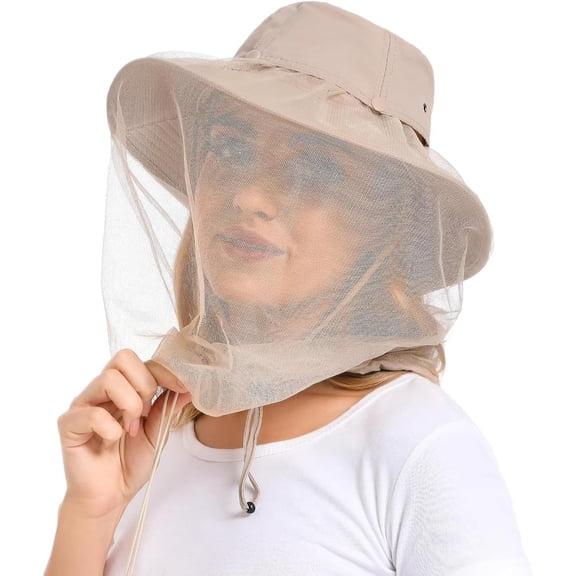 Mosquito Head Net Hat UPF 50+ Sun Protection Bug for Men Women | Visor Style, Perfect Safari, Hiking, Beekeeping, Camping & Gardening