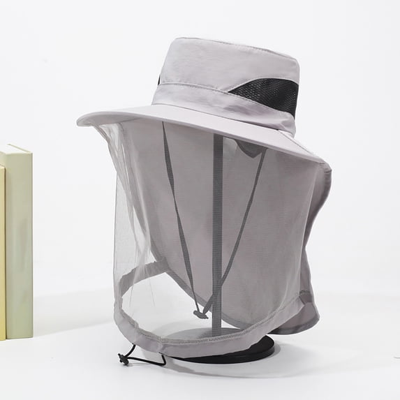 Mosquito Head Net Hat, Sun Hat, Wide Brim Fishing Hat with Neck Flap Sun Hat, Fishing Hat, Bug Cap - UPF Sunscreen Fishing Hat, Breathable Mesh Insect Shield