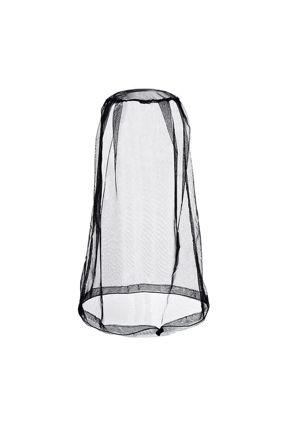 Mosquito Head Net Mesh Face Mask for Outdoor Fishing and Gardening 17x20 Inch Protective Head Cover with Drawstring Black