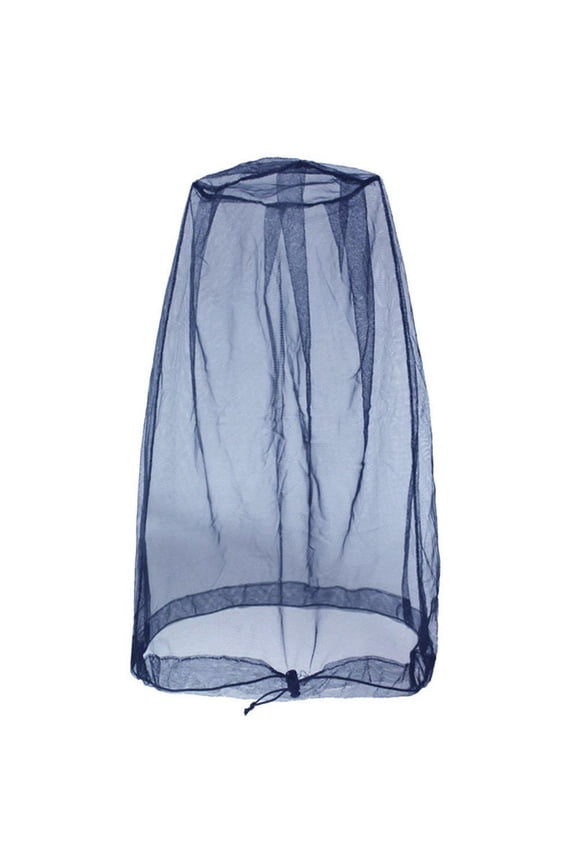 Mosquito Head Net Mesh Face Mask for Outdoor Fishing and Gardening 17x20 Inch Protective Head Cover with Drawstring Navy Blue
