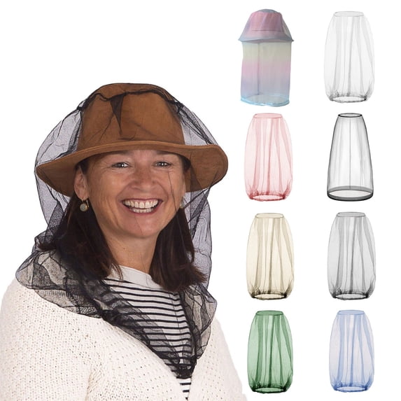 Mosquito Head Net Mesh, Face Neck Fly Netting Hood Noseeums Screen Net for Any Outdoor Lover Multicolor