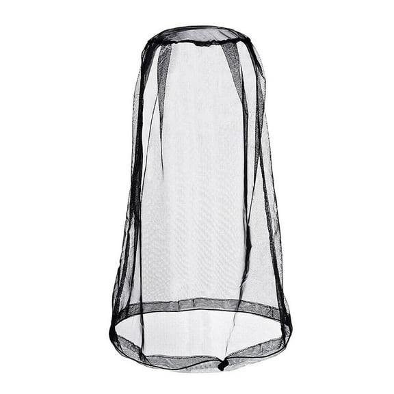 Mosquito Head Net Mesh for Outdoors Black Fly Head Net Midge Blocker Adjustable Drawstring Travel Insect Netting Extra Fine Soft Lightweight Veil Packable Portable Pouch Gear for Hats