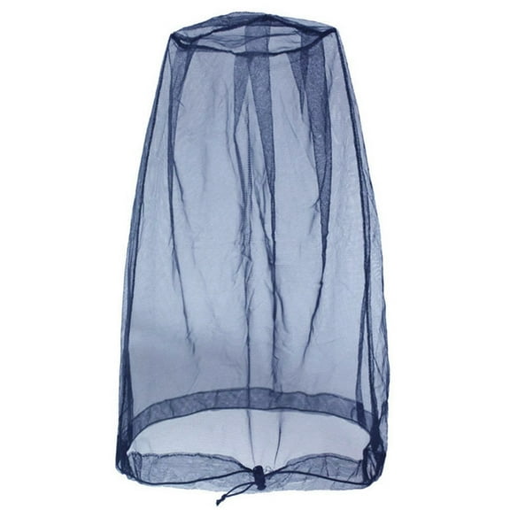 Mosquito Head Net Mesh for Outdoors Black Fly Head Net Midge Blocker Adjustable Drawstring Travel Insect Netting Extra Fine Soft Lightweight Veil Packable Portable Pouch Gear for Hats
