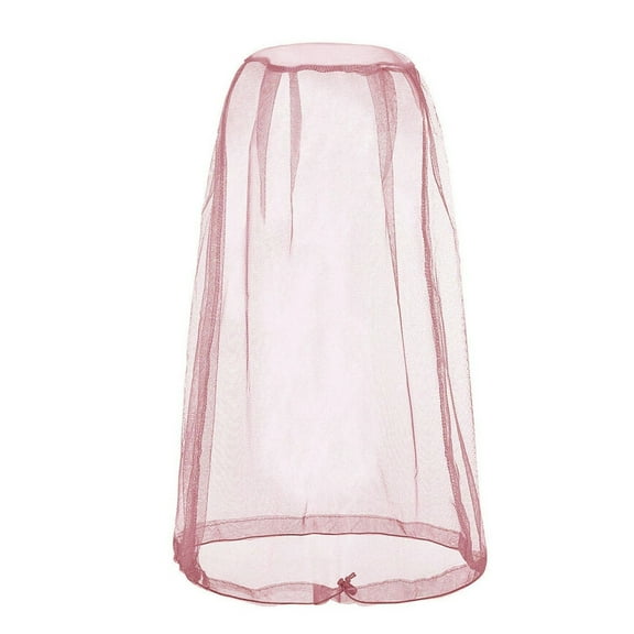 Mosquito Head Net Mesh for Outdoors Black Fly Head Net Midge Blocker Adjustable Drawstring Travel Insect Netting Extra Fine Soft Lightweight Veil Packable Portable Pouch Gear for Hats
