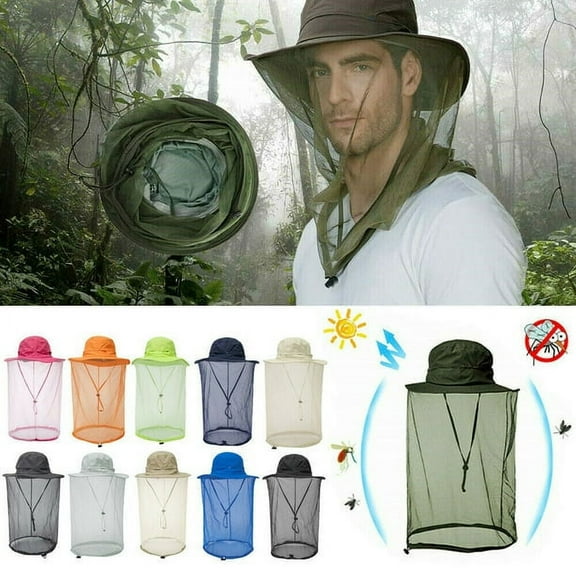 Mosquito Head Net Sun Hat Bug Bee Protection Mesh Fishing Outdoor Men Women Cap
