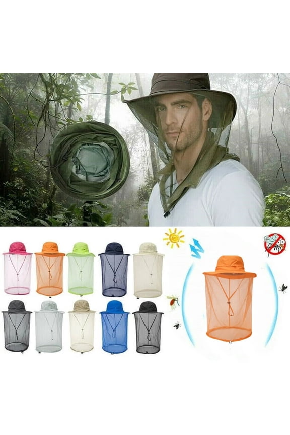Mosquito Head Net Sun Hat Bug Bee Protection Mesh Fishing Outdoor Men Women Cap