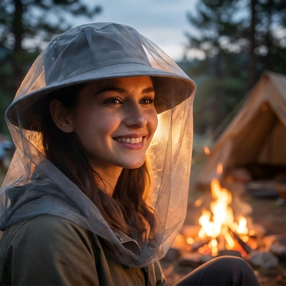 Mosquito Head Net: Ultra-Fine Mesh Netting Protection Against Bugs Gnats Flies Insects, for Outdoor Camping