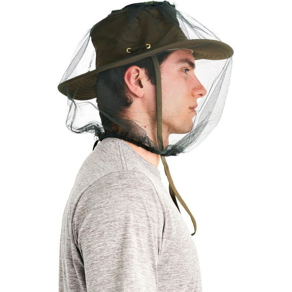 Mosquito Head Net: Ultra-Fine Mesh Netting Protection for Face and Neck Against Bugs Gnats Flies Insects, for Outdoor Camping, Hiking & Fishing