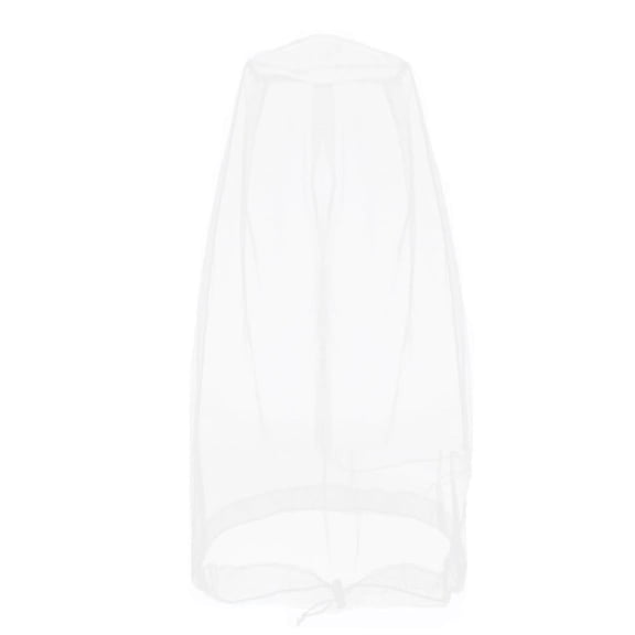 Mosquito Head Net, White Drawstring XL Size 17.3 inch x 19.7 inch Fine Mesh Head Face Protection Cover, 1 Pack Lightweight Breathable Outdoor Accessory for Fishing Hiking Camping Gardening Travel to