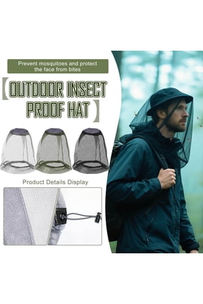 Mosquito Head Netting for Outdoor Insect Protection, 2 Pack Ultra Fine Mesh Fly Shield for Camping, Hiking, Fishing & Gardening, Universal Bug Veils Fit Over Sun Hats, Caps & Buckets