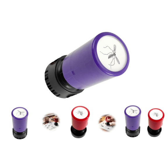 Mosquito Ink Stamps,Self-Inking Print Stamps Joke,Strange Mosquitoes Tools Tricks,Funny Portable Trick Toy, Realistic Smashed Bug Impression（Purple)