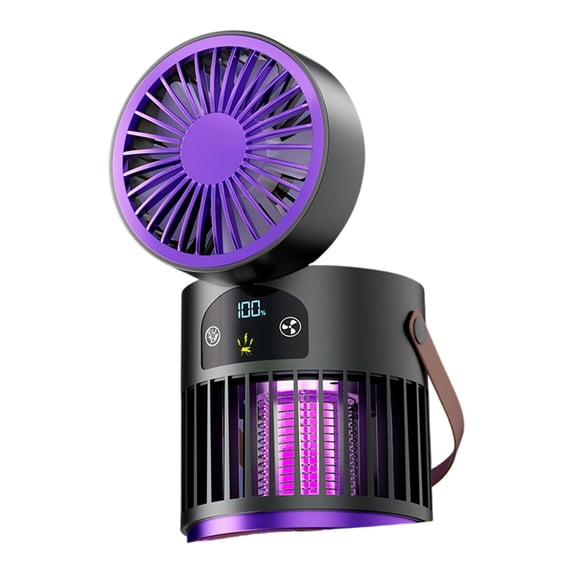 Mosquito Killer Fan 2-in-1 USB Rechargeable Quiet, 1 Pack With Charging Cable, Portable for Summer Outdoor Camping Hiking Backyard Patio Picnic