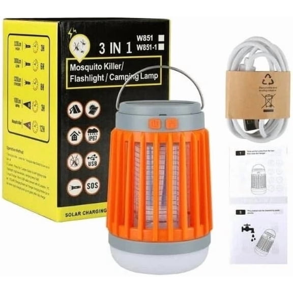 Mosquito Killer Flashlight Camping Lamp, Orange