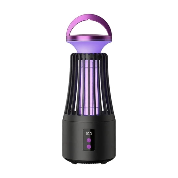 Mosquito Killer Lamp with Timer - Indoor/Outdoor Electric Shock & Suction Bug Zapper, Portable Handle, Purple