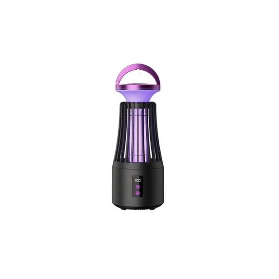 Mosquito Killer Lamp with Timer - Indoor/Outdoor Electric Shock & Suction Bug Zapper, Portable Handle, Purple