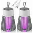 thumbnail image 1 of Mosquito Lamp - Portable 3 Mode USB Rechargeable Waterproof Outdoor Light with Hanging Hook for Camping, Bedroom, Travel, Patio & Backyard (Gray*2), 1 of 8