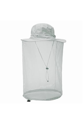 Sun Hat with Mosquito Head Net, Breathable Mesh Face Cover Cap for Fishing Gardening Hiking, Dark Gray