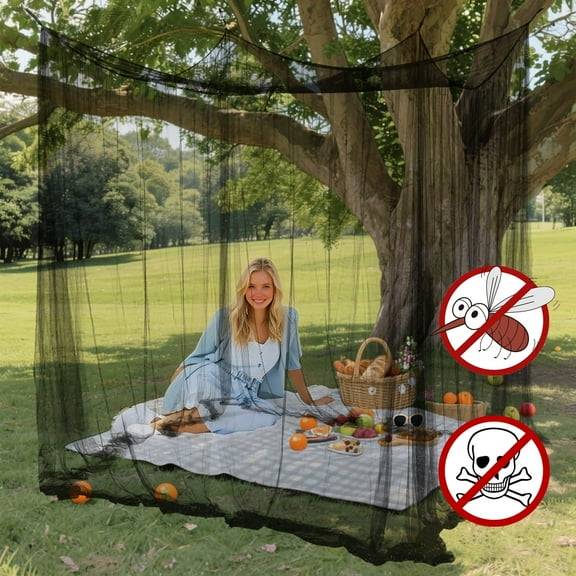 Mosquito Net for Bed - 4 Corner Post Canopy with Breathable Netting, Portable & Lightweight for Camping, Indoor/Outdoor Use, Fits Twin to King Size Beds, for Patio, Garden & Travel