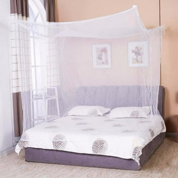Mosquito Net for Bed Canopy, 4 Corner Post Curtains Bed Canopy Large Mosquito Netting Bedroom Princess Decoration for Girls & Adults, Fits Full/Queen/King Size
