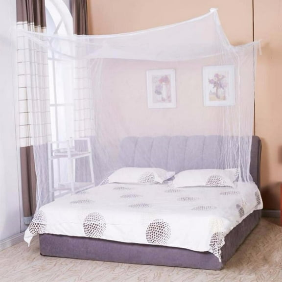 Mosquito Net for Bed Canopy, 4 Corner Post Curtains Bed Canopy Large Mosquito Netting Bedroom Princess Decoration for Girls & Adults, Fits Full/Queen/King Size
