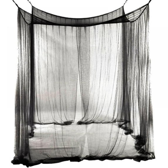 Mosquito Net for Bed Canopy, Four Corner Post Curtains Bed Canopy Elegant Mosquito Net Set, Stick Hook &Profession Hanging Loops for net, Screen Netting Canopy Curtain