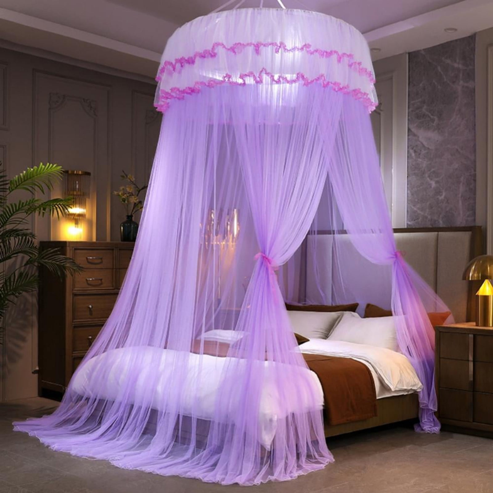 Mosquito Net Bed Canopy for Girls, Princess Canopy Bed Curtain Fine ...
