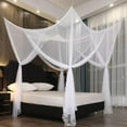 thumbnail image 1 of Mosquito Net Bed Canopy for Double Bed, White Netting Four Corner Post Curtains Bed Drape Elegant Mosquito Net, 1 of 4