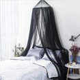 thumbnail image 1 of Mosquito Net for Bed, King Size Bed Canopy Hanging Curtain Netting, Princess Round Hoop Sheer Bed Canopy for All Kids Baby Cribs and Adult Beds Fit Twin, Full, Queen - Black, 1 of 4
