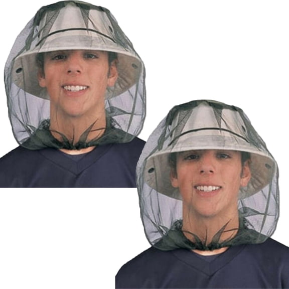 Mosquito Net,Bug Net,Outdoor Face Protector Hat For Bee Insect Mosquito Net Mesh,Mosquito Head Net Mesh for Outdoors,Bug Net for Head Hiking,Hats with Netting(2pcs)