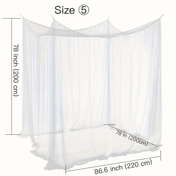 Mosquito Net Canopy with Fine Mesh, Large Square Bed Net for Camping Patio and Bunk Bed