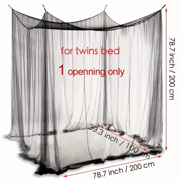 Mosquito Net Canopy with Fine Mesh, Large Square Bed Net for Camping Patio and Bunk Bed