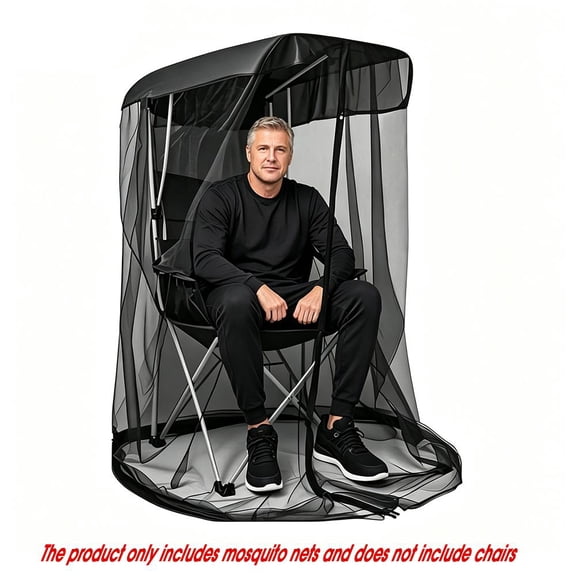 Mosquito Net Cover for Canopy Chair, 63 H Bug Barrier Mesh Tent with Waterproof Roof and Zipper, Portable Outdoor Netting for Fishing Camping Chairs, Gear Gift for Men Women and Adults