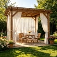 thumbnail image 1 of Mosquito Net Curtains, Outdoor Mesh Drapes, Rod Pocket Sheer Fly Screen for Patio Garden, Breathable Waterproof Nylon Fabric for Porch Gazebo Pergola Protection, 1 of 7
