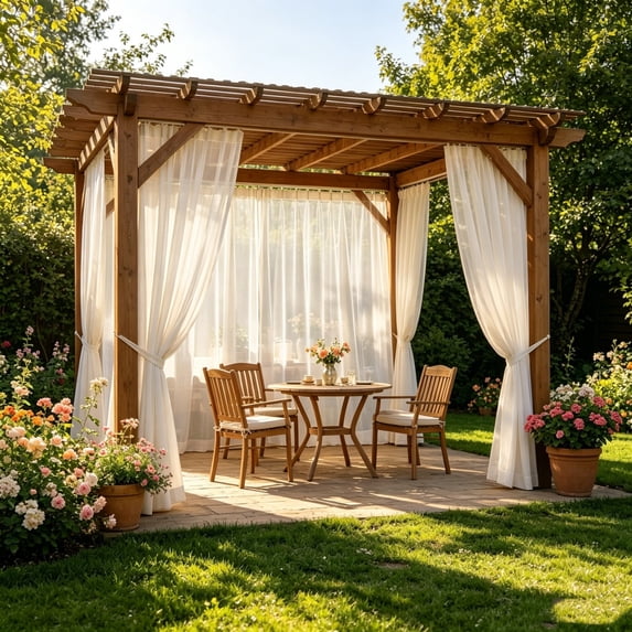 Mosquito Net Curtains, Outdoor Mesh Drapes, Rod Pocket Sheer Fly Screen for Patio Garden, Breathable Waterproof Nylon Fabric for Porch Gazebo Pergola Protection