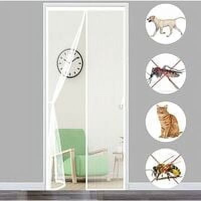Mosquito Net Door Magnetic 120 x 210 cm 47 x 83 Inch Mosquito Net Curtain Fly Screen Curtain Automatic Closing for Indoor Patio Sliding Doors White