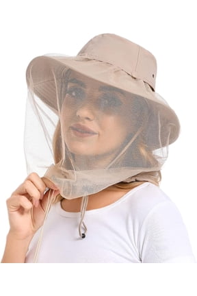 Mosquito Net Hat - Bug Cap UPF 50+ Sun Protection with Hidden Netting Outdoors for Women and Men
