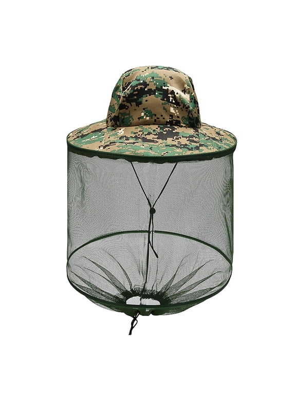 Mosquito Net Hat with Face Shield, Insect Proof Beekeeping Veil for Outdoor Fishing Hunting Hiking Gardening, Anti-Bite Protective Headgear, Portable Bug Mesh Sun Hat for Adults Men Women