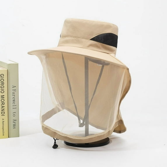 Mosquito Net Hat Safari Hat UPF 50+ Sun Protection Boonie Hats for Men with Neck Flap Fishing Hiking Hat for Men/Women