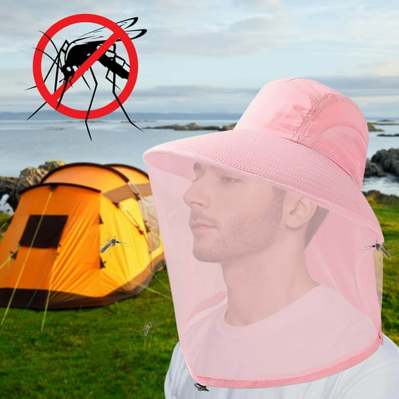 Mosquito Net Hat with Sun Protection, Wide Brim Outdoor Hat for Camping, Hiking, Gardening, Hunting and Fishing Activities