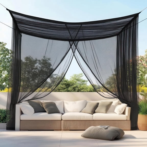 Mosquito Net for Patio 8.2 x 8.2 FT | Very Large Sizes & Fabric Designed for Outdoors | Insect House Screen Netting for Gazebo, Porch & Garden Terrace | White Outside Canopy Bug Protection
