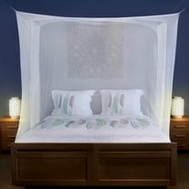 Rectangular Mosquito Net for Single to King Beds – 2 Side Openings, 6 Hanging Loops & Hanging Kit – Includes Carry Bag