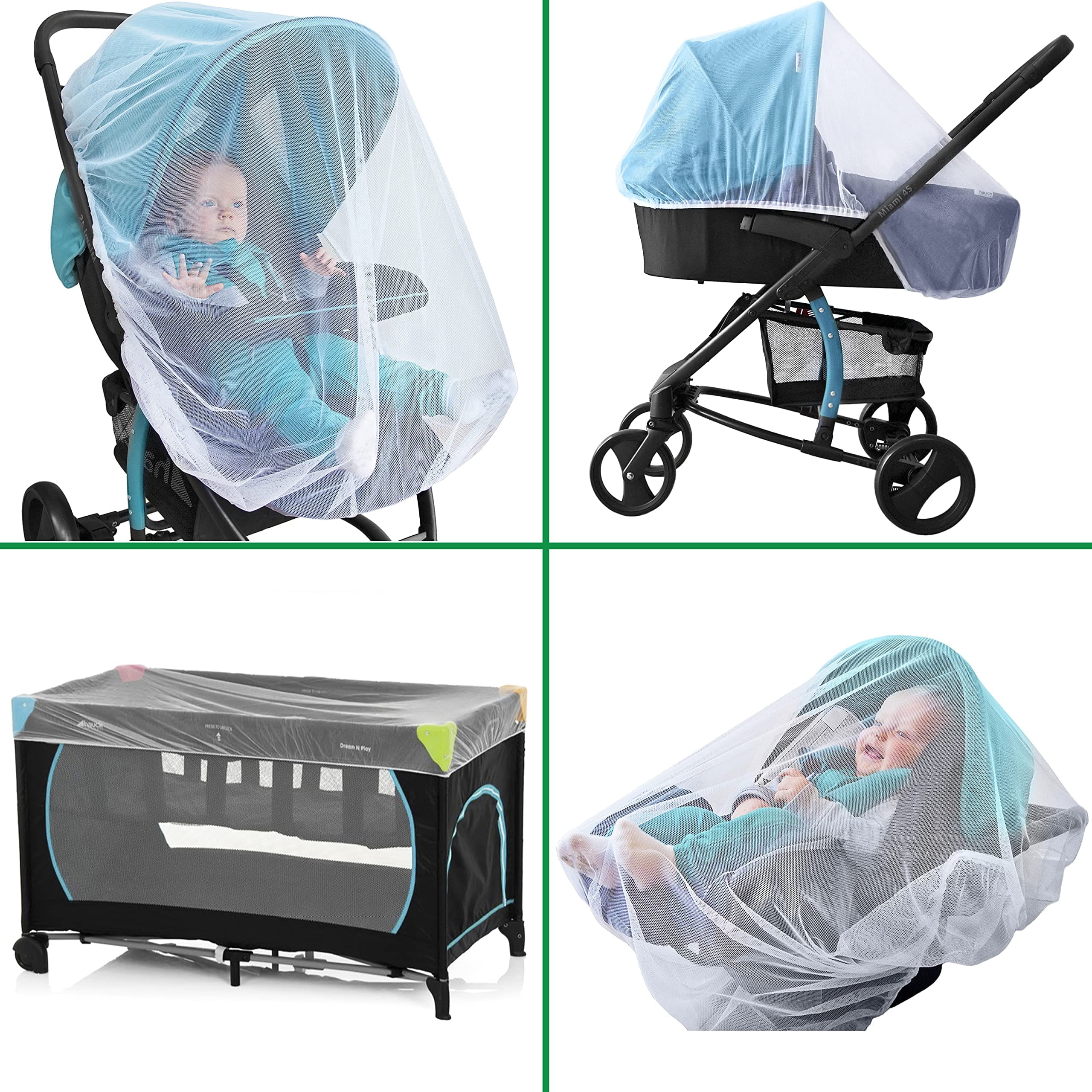 Mosquito Net for Stroller - Durable Baby Stroller Mosquito Net - Perfect  Bug Net for Strollers, Bassinets, Cradles, Playards, Pack N Plays and