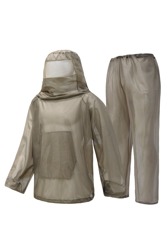 Mosquito Net Suit Camo Hunting Mesh Suit Bug Net Clothing with Hood for Outdoor Protection Garden Camping