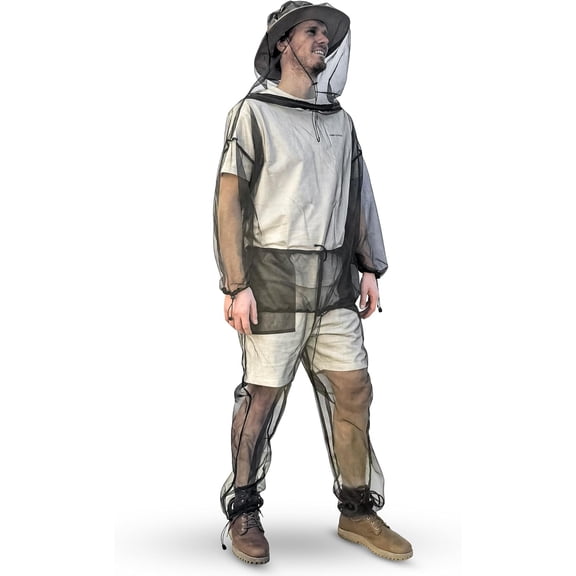 Mosquito Net Suit for Insect & Bug Protection - Jacket & Pants Netting - Outdoor Resistent Clothes
