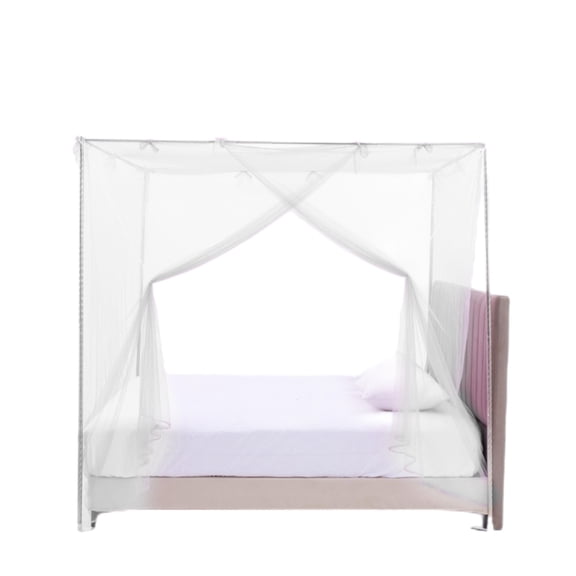 Mosquito Net Tent for Bed Polyester Canopy Netting Curtain for Indoor Outdoor Use Single Side Opening Breathable Light - Blocking for Better Sleep Easy Installation Disassembly,White