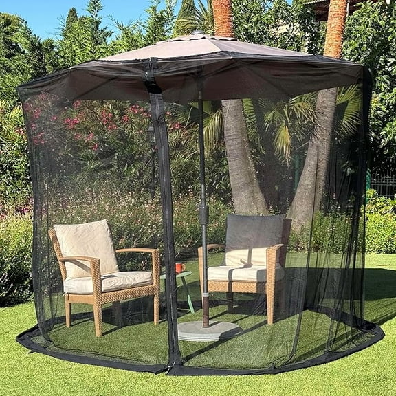 Mosquito Net for Umbrella 9.2 FT | Large Sizes & Fabric Designed for Outdoors | Insect House Screen Netting for Patio, Porch & Garden Terrace | Outside Canopy Bug & Fly Protection Enclosure