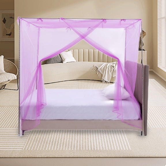 Mosquito Net for Bed - Breathable Canopy Privacy Screen, Light-blocking Sleep Sanctuary, One-side Opening Design for Twin Beds, topliu