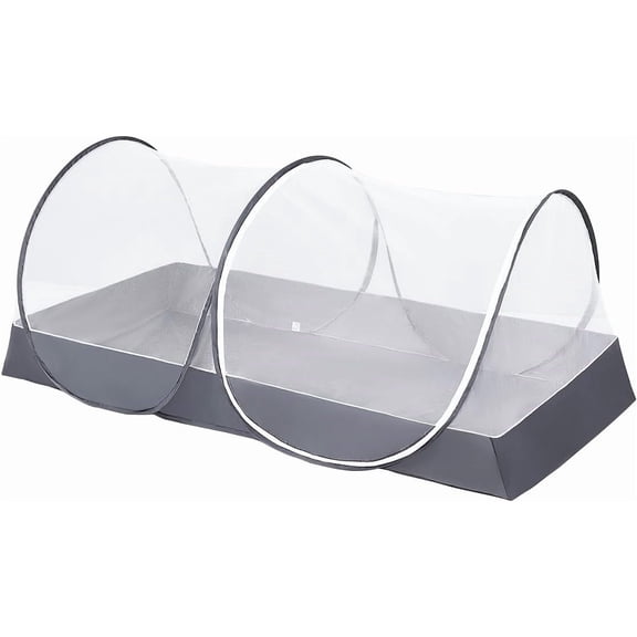 Mosquito Net for Bed,Large Pop Up Mosquito Tent Portable Foldable Mosquito Net Bed Canopy for Bed Camping Travel Patio,Free Installation (Gray,1PC)